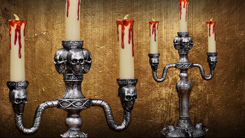 Welcome to the house of Dracula, enter freely and of your own free will. Greet your visitors with a ghastly phrase and this 14 inch LED Candelabra. You may not be as sinister as The Count but you can be as haunting!