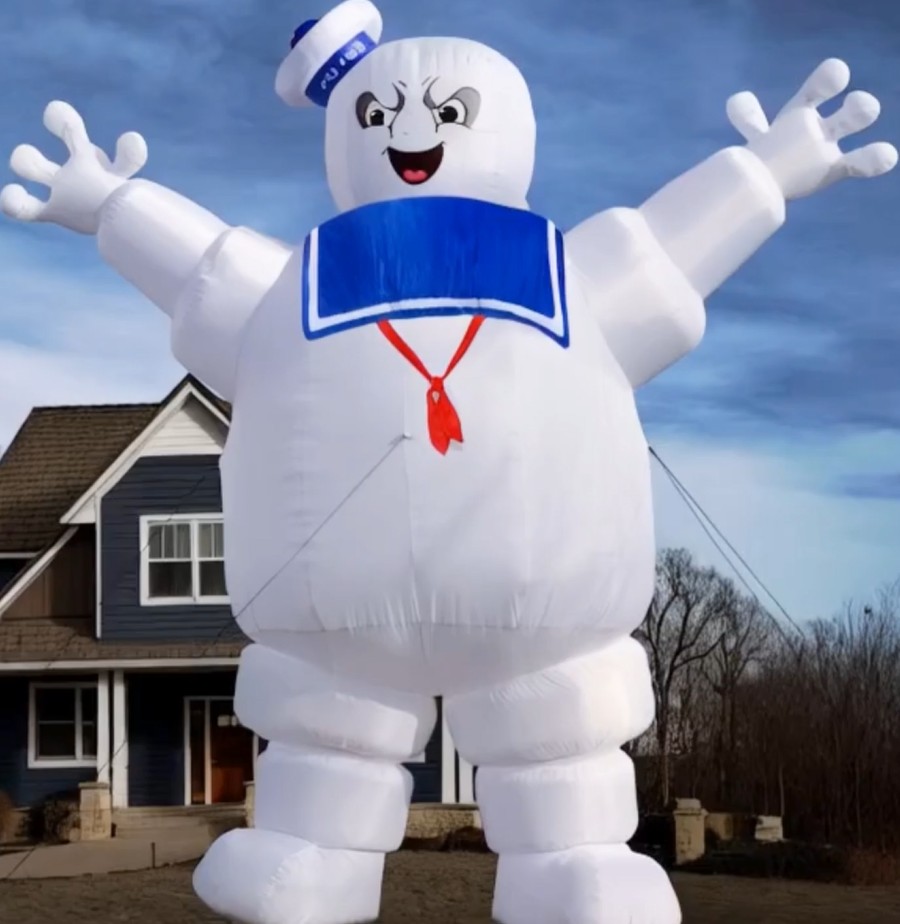 Go big with this towering 50ft Inflatable Stay Puft Marshmallow Man! A larger-than-life Ghostbusters icon, this massive menace is sure to make your Halloween display legendary with its spooky charm and supernatural size.