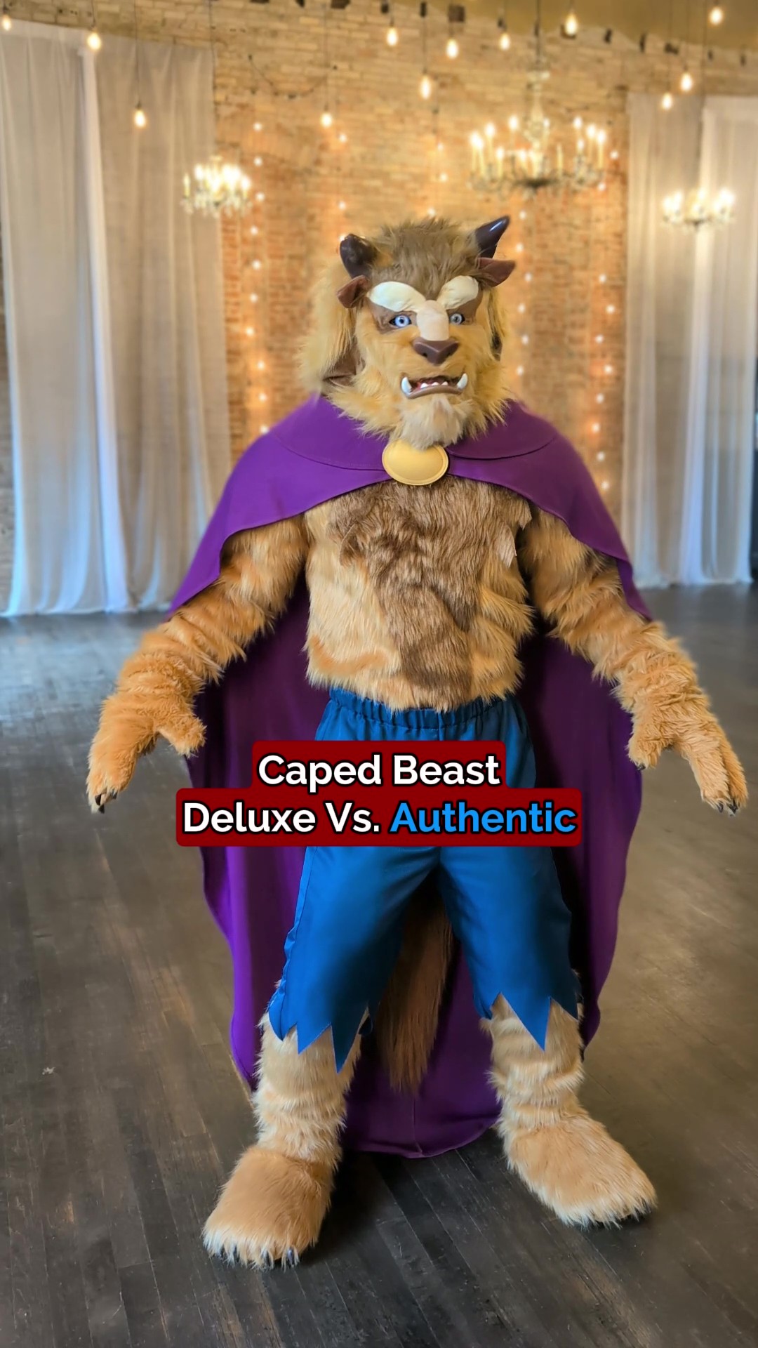 Step into fairy tale magic in the Plus Size Authentic Caped Disney Beast Costume for Men. This costume is great for Disney fans, cosplay, and Halloween events.