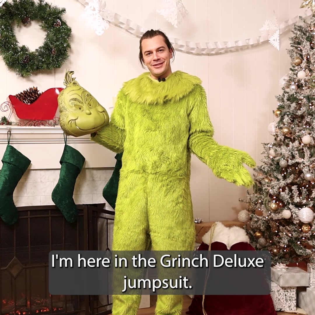 If you're in need of a Grinch costume this year for your Christmas or Halloween celebrations, grab this Deluxe Jumpsuit. It comes with a latex mask and it is sure to please with the realistic features!