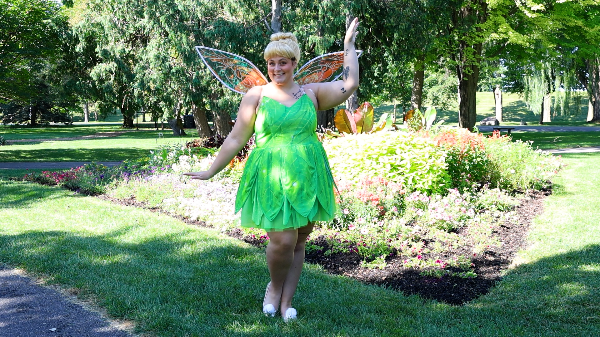 fairy theme wedding dress Off Shoulder Green Lace Forest Fairy Wedding Dress Bridal Gown US4 / Ivory+Green main image 0