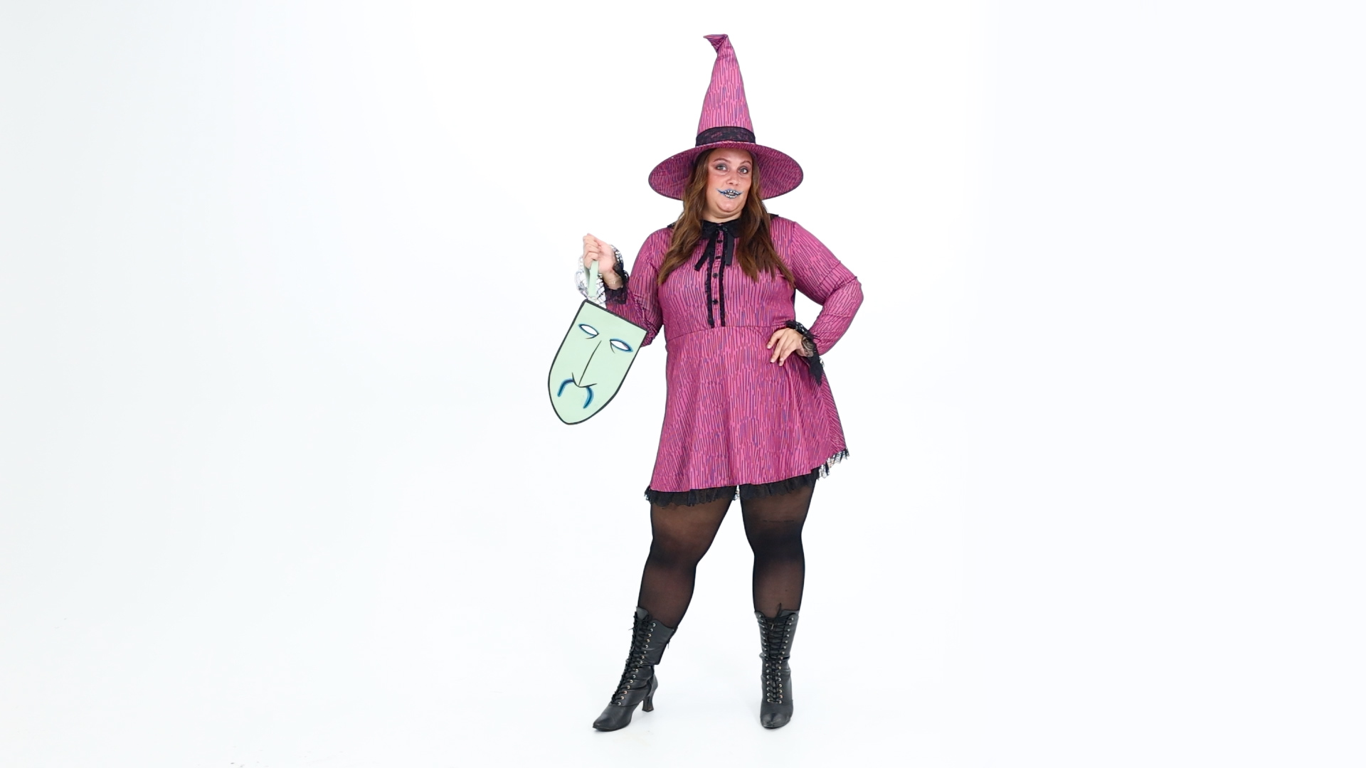 FUN7471PL Women's Plus Size Nightmare Before Christmas Shock Costume Dress