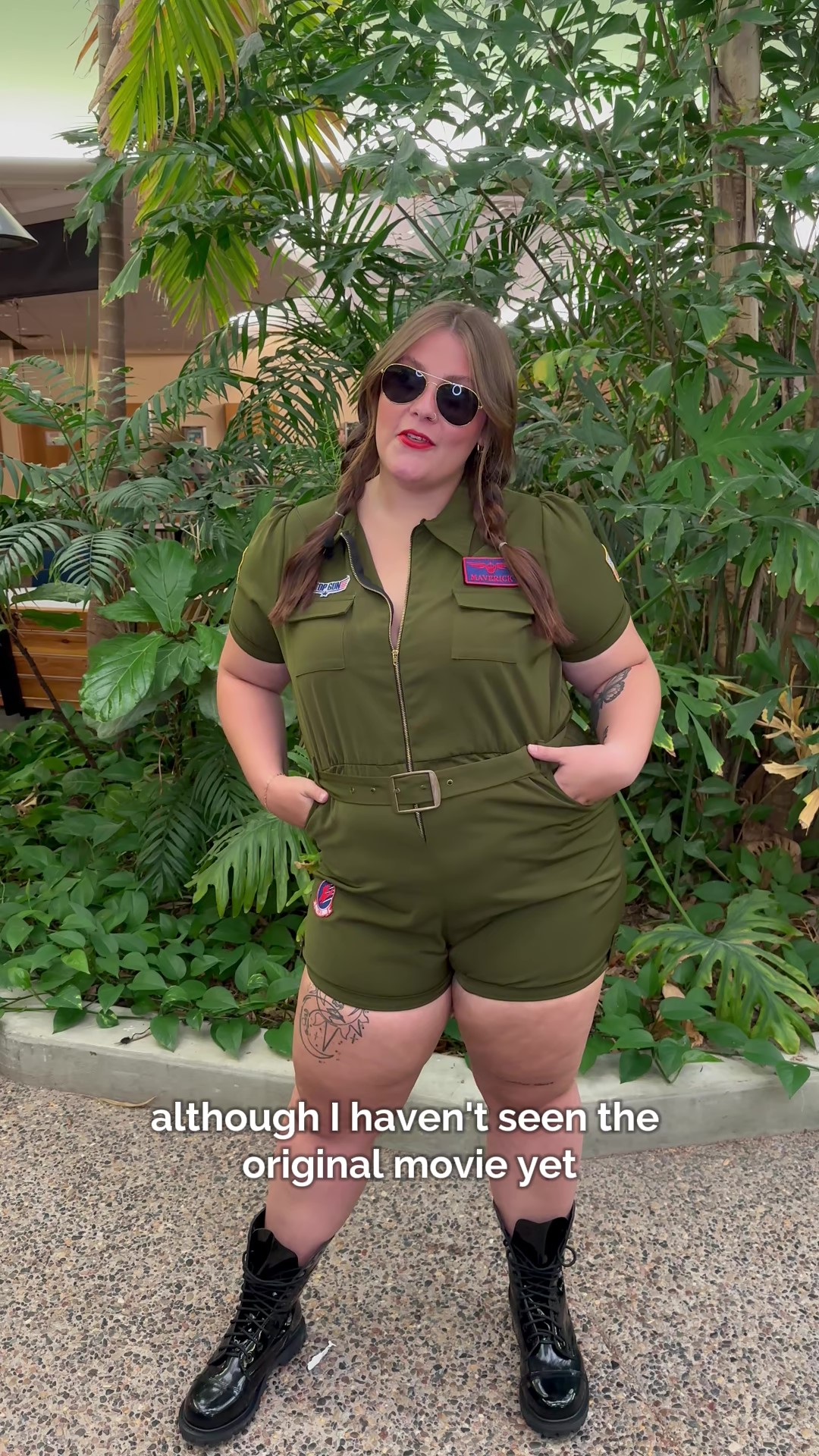 Plus Size Top Gun Flight Suit Romper Costume Profile