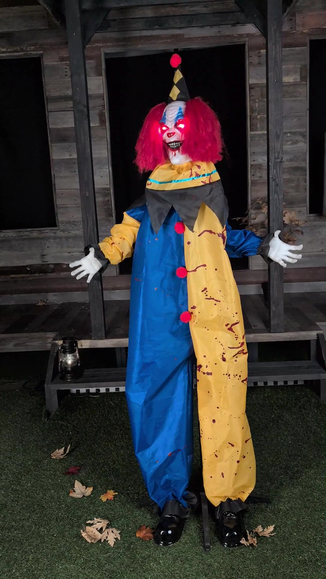 Bring unsettling vibes to your scene with Ned the Nightmare Clown Animated Decoration, a spooky addition to any haunted Halloween decor.