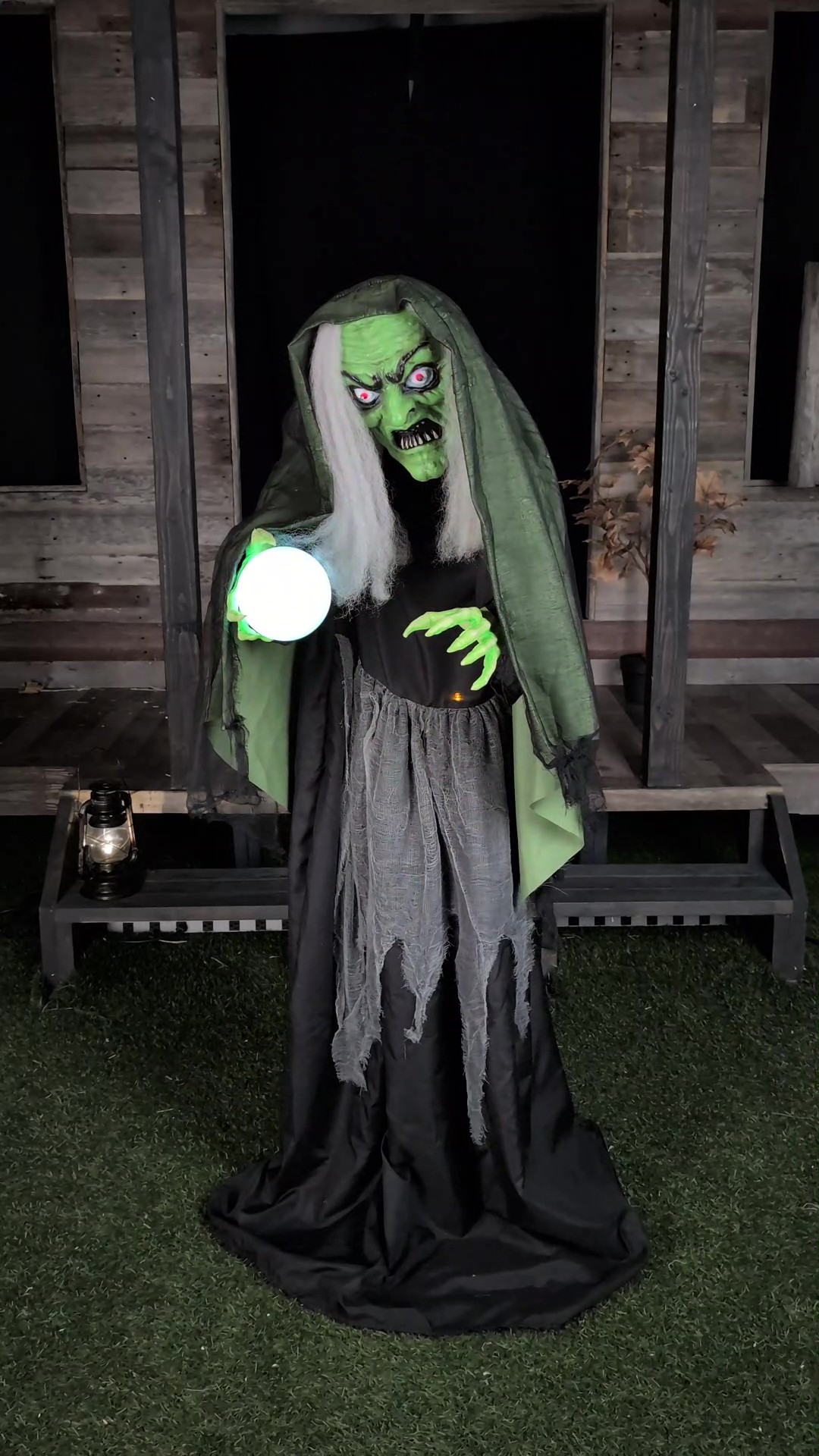 Summon spine-tingling scares with the 5FT Curse-Casting Witch Animatronic Decoration. With glowing eyes, eerie chants, and lifelike movements, she’s ready to cast a wicked spell on all who dare approach. Perfect for haunted displays and Halloween thrills.