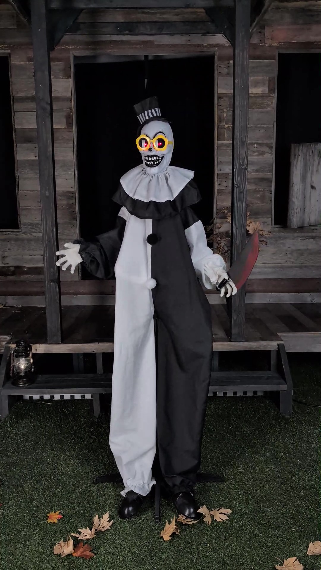 Bring bone-chilling terror to your Halloween display with Marlow the Murder Clown Animated Decoration. With creepy movements, sinister sounds, and a haunting grin, he's guaranteed to give guests a fright they won't forget.