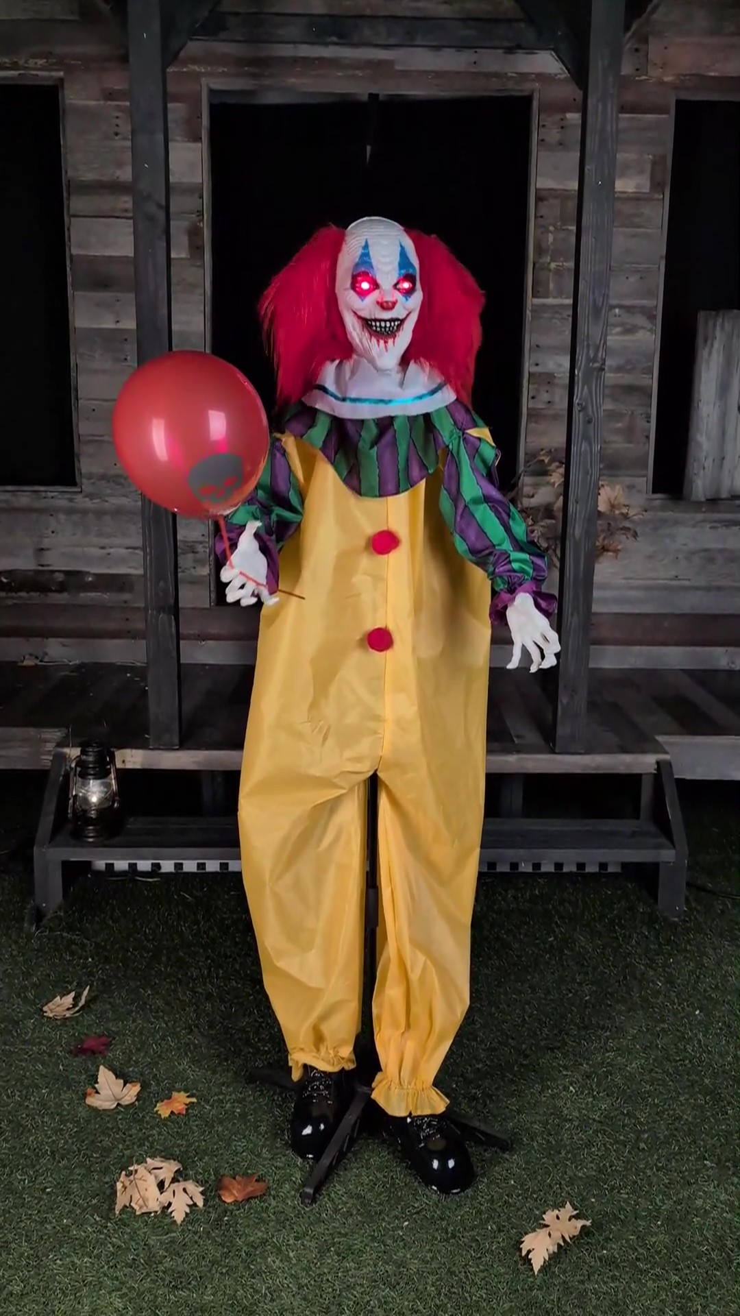 Set a sinister scene with Nickles the Nightmare Clown Animatronic Decoration, a chilling choice for haunted setups and Halloween decor.