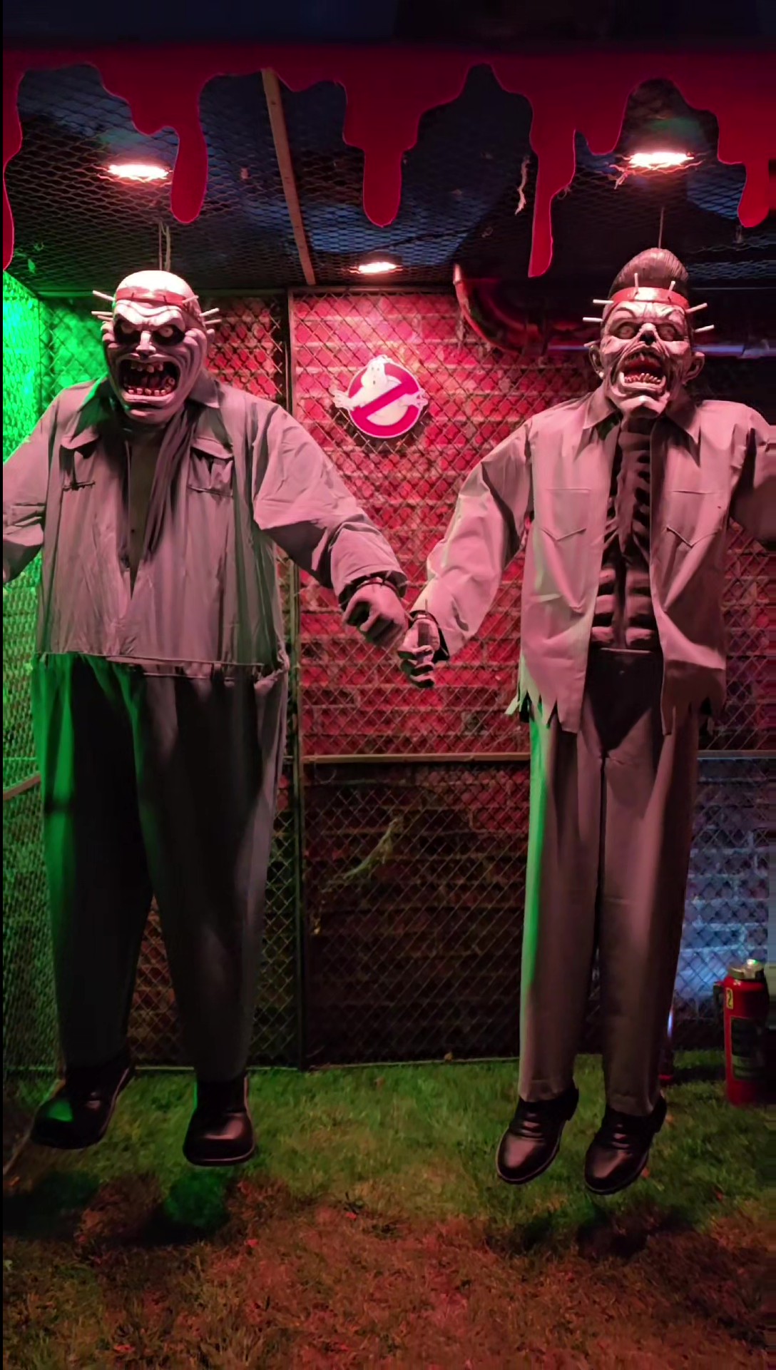 Haunt your home with the 6.6FT Ghostbusters Hanging Nunzio Scoleri Brothers Animatronic Decoration! This is spooky Halloween decor that fans will love!