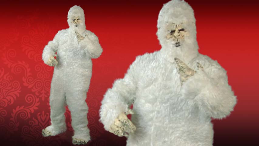 This abominable snowman costume will be sure to get some scares this Halloweeen.  A Yeti costume is also great for winter holiday fun.