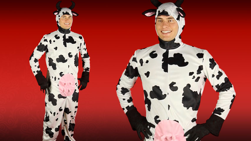 When you go in this Adult Happy Cow Costume, you'll be the happiest bovine on the pasture! Don't have a cow this Halloween... unless you mean this one.