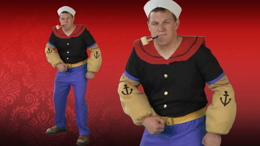 This licensed Popeye Costume will have you eating spinach and acting like a cartoon.  This costume also make a great couples costume with Olive Oyl.