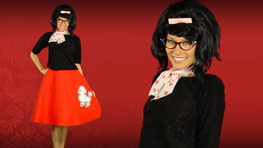 Step back in time with this awesome 50s style poodle skirt. You'll be able to dance your way from the sock hop all the way back home. You can't go back but you sure can enjoy some retro style with this skirt.