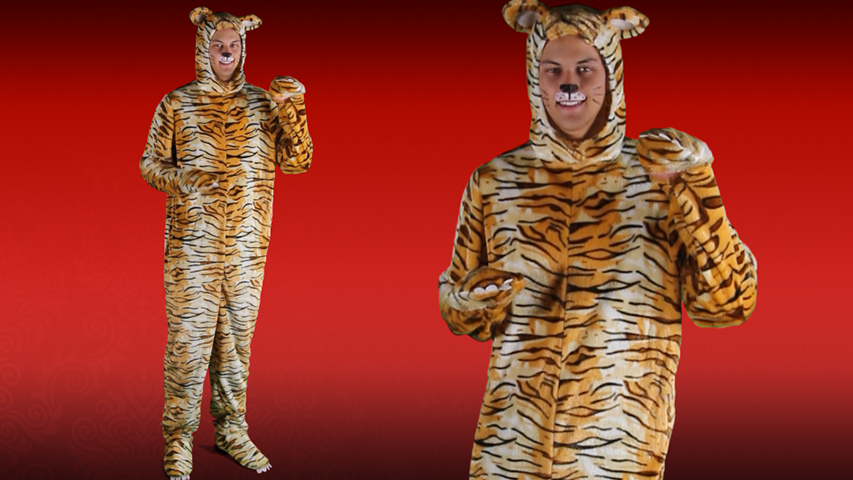 Oh My! You'll be a ferocious kitty when you go in this Tiger costume. Show off your jungle prowess in stripes with this cool costume!