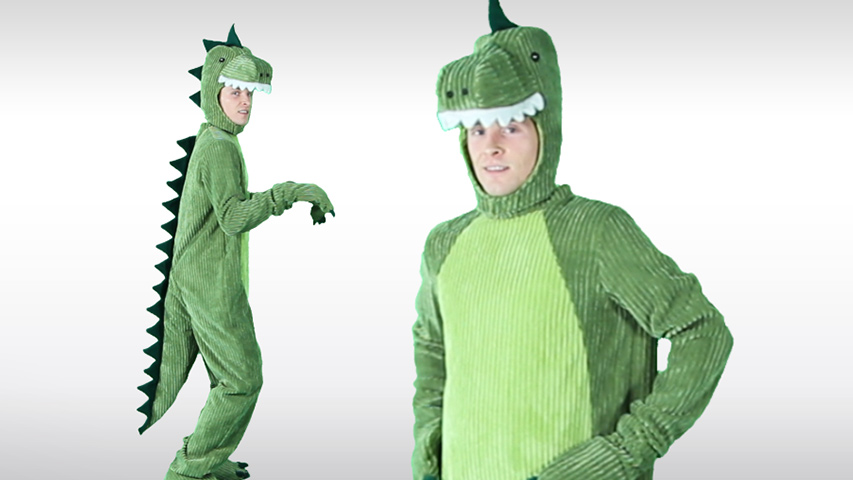 This Adult T-Rex Costume is a softer and gentler version of the ferocious dinosaur, so you'll be more inclined to cuddle than carnivore it up. Go with this fun look for a prehistoric good time!
