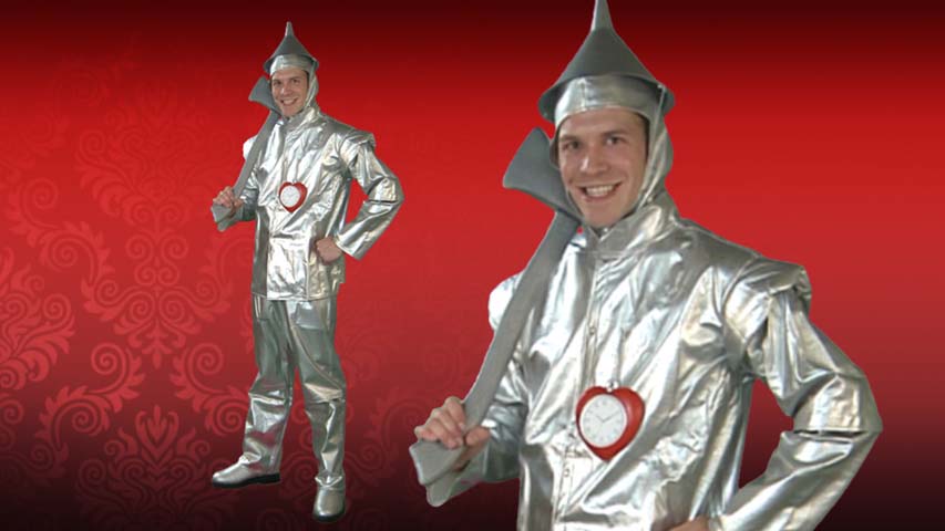 A deluxe adult Tin Man costume goes well with any Dorothy costume for a couples costume.  You will definitely need an axe, oil can, and some silver face paint to make this a wonderful wizard of oz costume on Halloween night.