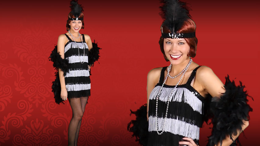 Be a Flapper this year with this dress - you'll be the top dancer at the speakeasy. This classic look will have you fitting in like a glove at your roaring twenties party!