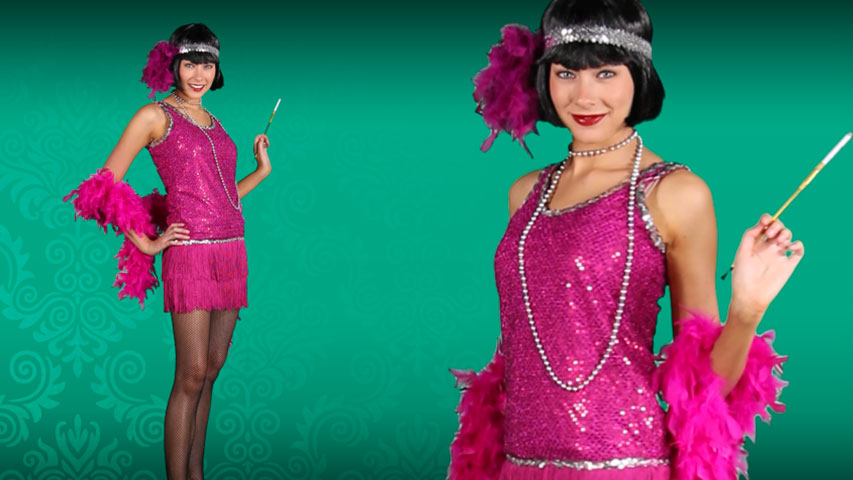 This Fuchsia Flapper Dress is perfect outfit to wear to the speakeasy! Practice the Charleston because you're going to have a long night of dancing ahead of you!