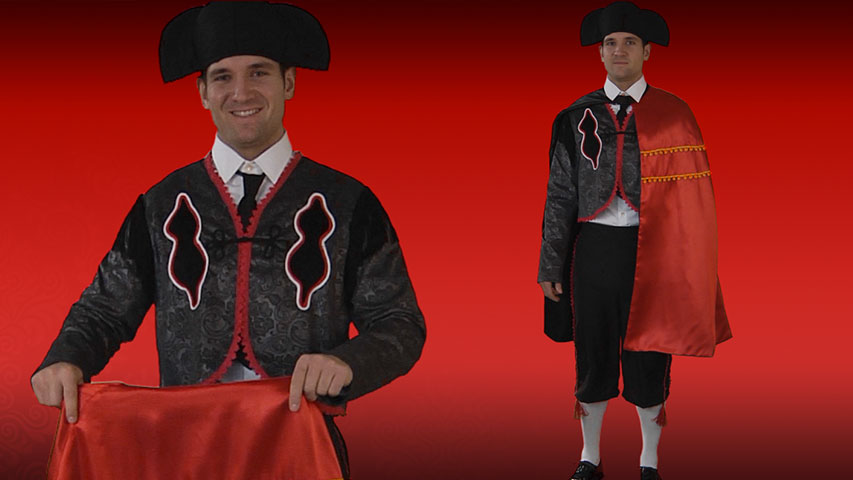 When there are bulls in rings running amok... he will be there. When there are bulls running in the streets... he will be there! Just be there in this Matador Costume! Ole!