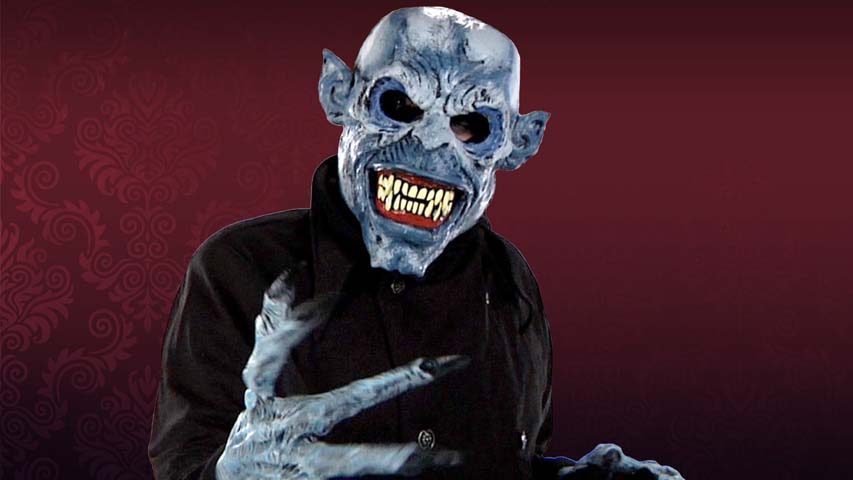 This night fiend mask makes a scary accessory to your vampire costume for Halloween. Get this motion mask that moves with your own mouth movement and be the hit of your Halloween night.
