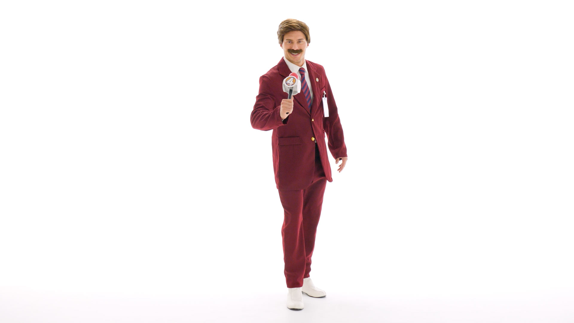 This Deluxe Ron Burgundy Suit will have you looking just like the handsome star of The Anchorman movies.