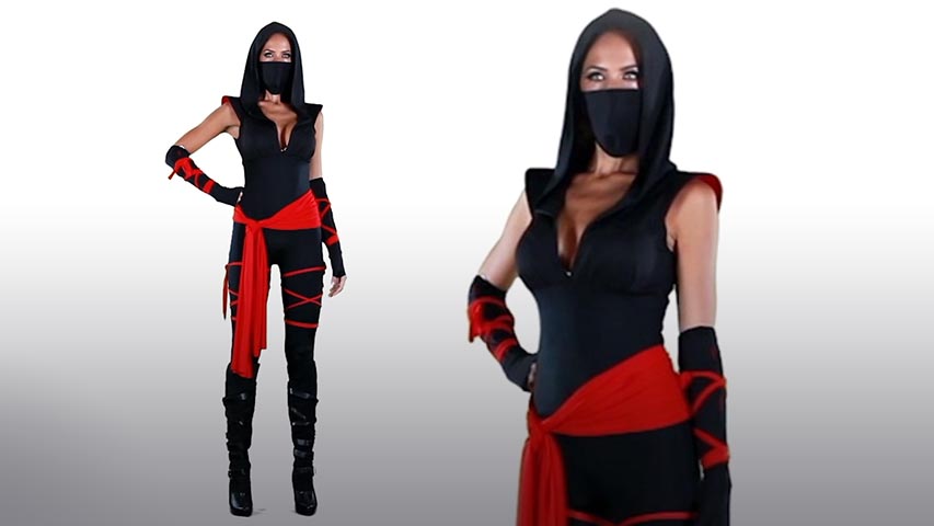Transform into a deadly assassin with this Sexy Deadly Ninja Costume. This sexy costume for women makes a fun and sassy international costume.