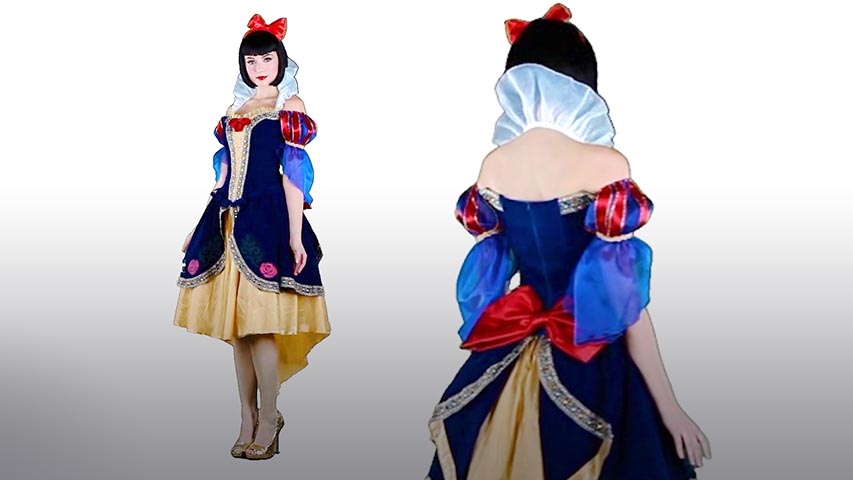 Get a unique and luxurious version of a classic Disney Princess dress with this Women's Disney Deluxe Snow White Costume. A licensed dress from Leg Avenue, this updated gown is sure to attract a prince!