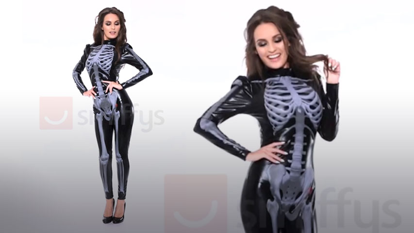 This skin-tight Womens Fever Skeleton Costume makes the human skeleton system sexy again!