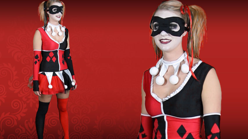 Harley's back and she's never looked better. Go out with The Joker or play a trick on Batman. Either way you'll have a ball in this Women's Harley Jester Costume!