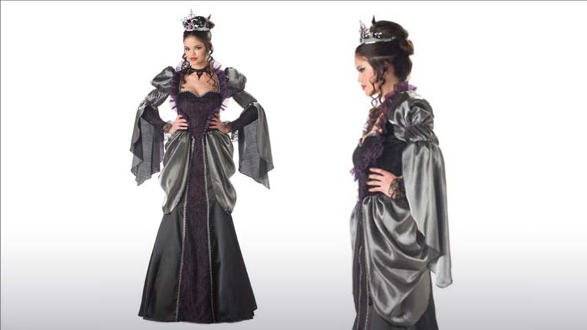 This women's Wicked Queen is a great Snow White costume.  YOu will be the fairest of them all in this high quality evil queen costume for Halloween.